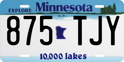 MN license plate 875TJY