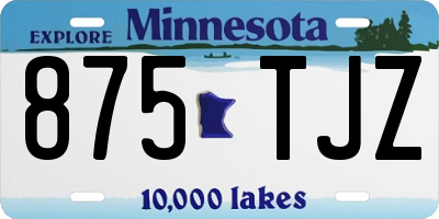 MN license plate 875TJZ