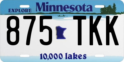 MN license plate 875TKK