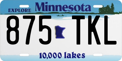 MN license plate 875TKL