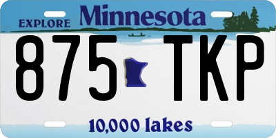 MN license plate 875TKP