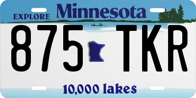 MN license plate 875TKR