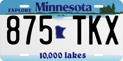 MN license plate 875TKX