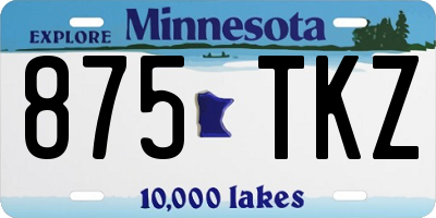 MN license plate 875TKZ