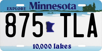 MN license plate 875TLA