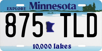 MN license plate 875TLD