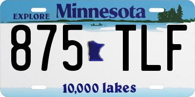 MN license plate 875TLF