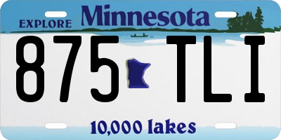 MN license plate 875TLI