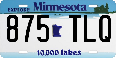 MN license plate 875TLQ