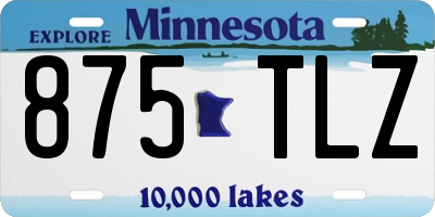 MN license plate 875TLZ