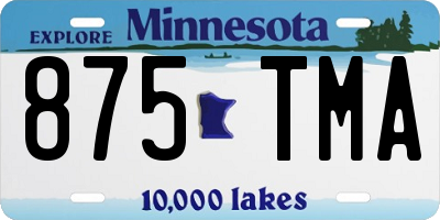 MN license plate 875TMA