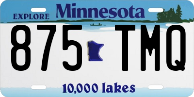 MN license plate 875TMQ