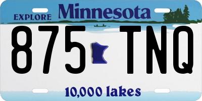 MN license plate 875TNQ