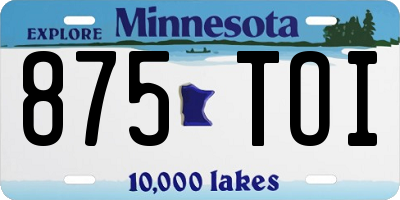 MN license plate 875TOI