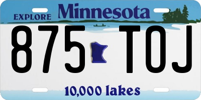 MN license plate 875TOJ
