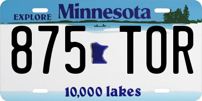 MN license plate 875TOR