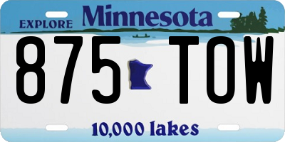 MN license plate 875TOW