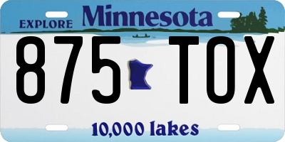 MN license plate 875TOX