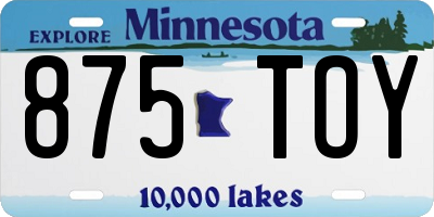 MN license plate 875TOY