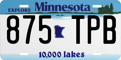 MN license plate 875TPB