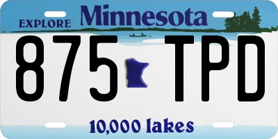 MN license plate 875TPD