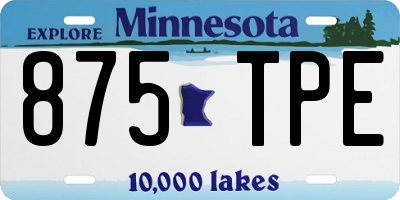 MN license plate 875TPE