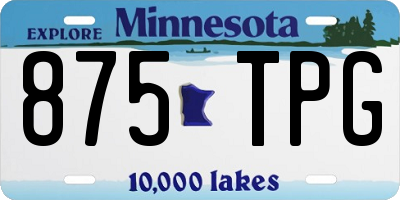 MN license plate 875TPG
