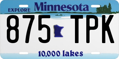 MN license plate 875TPK