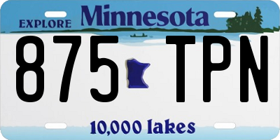 MN license plate 875TPN
