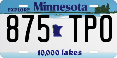 MN license plate 875TPO