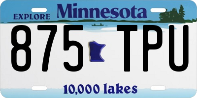 MN license plate 875TPU