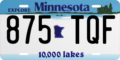 MN license plate 875TQF