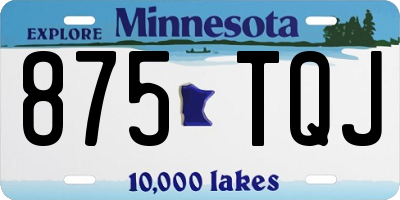 MN license plate 875TQJ