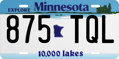 MN license plate 875TQL