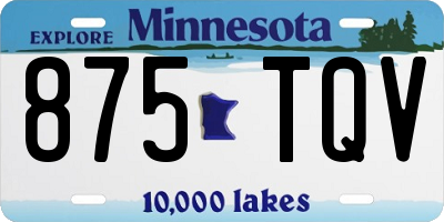 MN license plate 875TQV