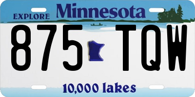 MN license plate 875TQW
