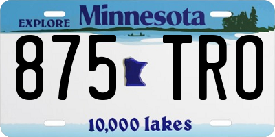 MN license plate 875TRO