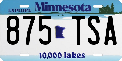 MN license plate 875TSA