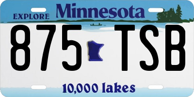 MN license plate 875TSB