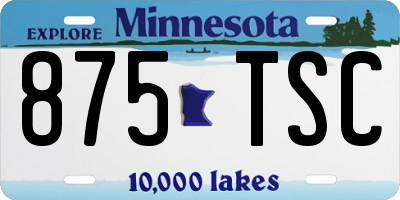 MN license plate 875TSC