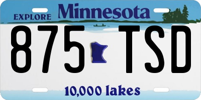 MN license plate 875TSD