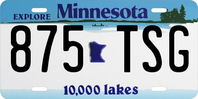 MN license plate 875TSG