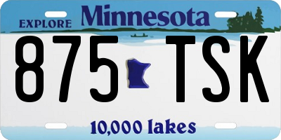 MN license plate 875TSK