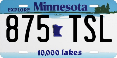 MN license plate 875TSL