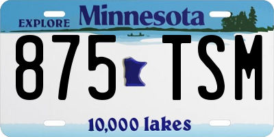 MN license plate 875TSM