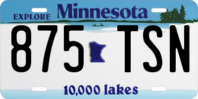 MN license plate 875TSN