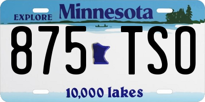 MN license plate 875TSO