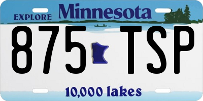 MN license plate 875TSP