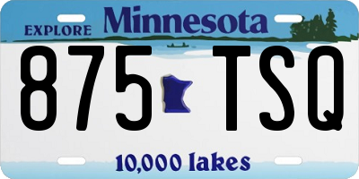MN license plate 875TSQ