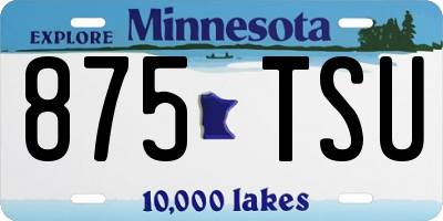MN license plate 875TSU